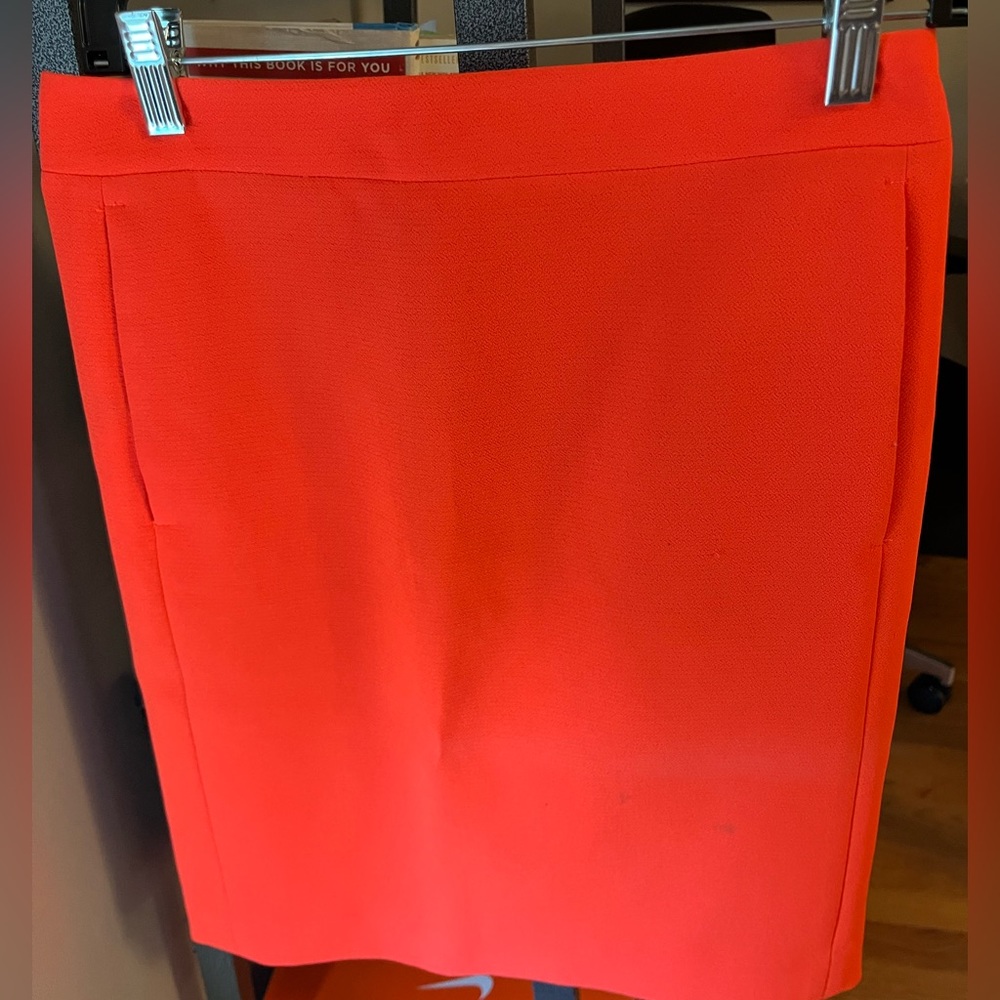 J crew bright orange skirt